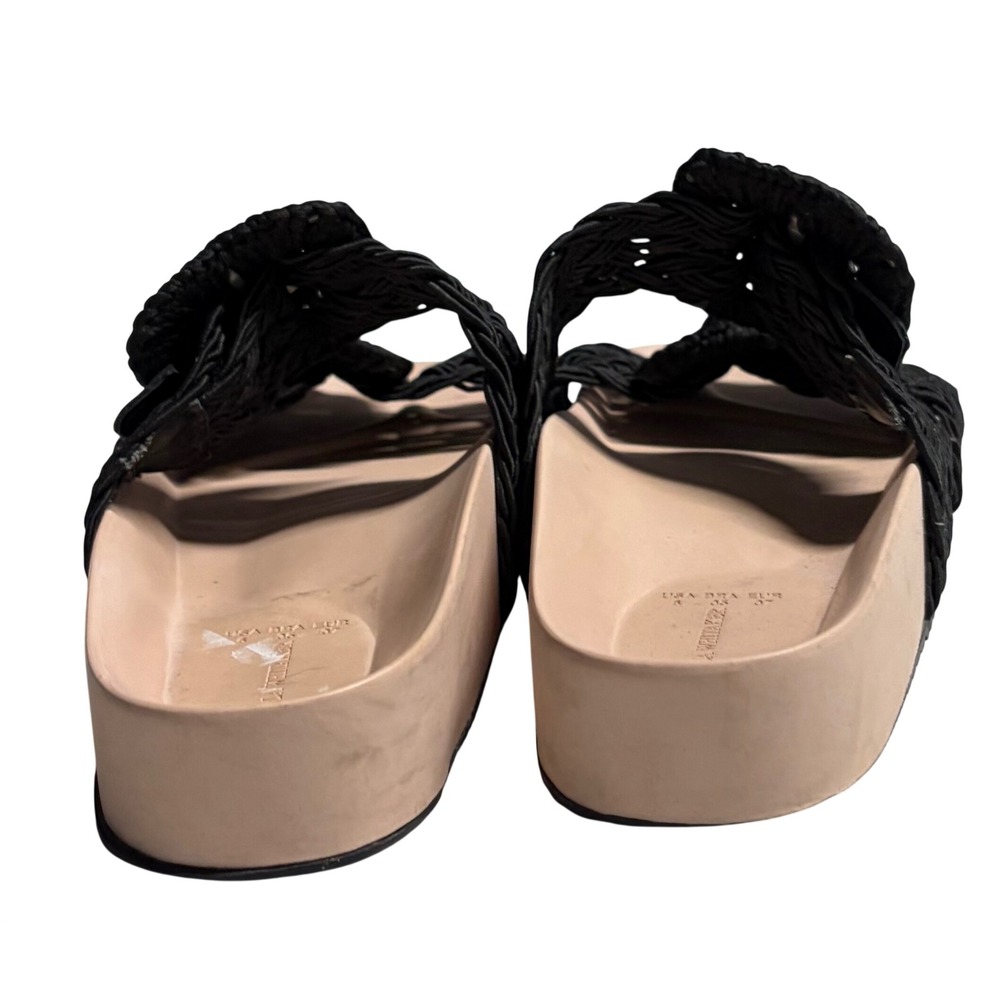 Priscilla Whitaker Brazilian Designer Black Macrame Double Strap Sandals Size 6 - Picture 4 of 10